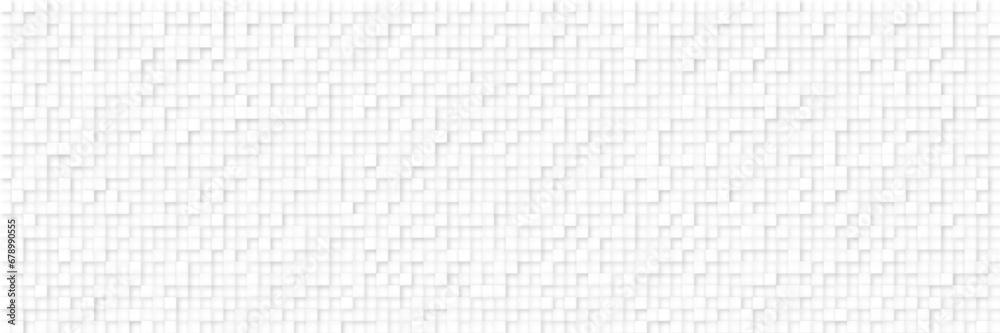 White cubes background - abstract design for various uses. White cubes abstract background, chaotic pattern - 3D rendering.