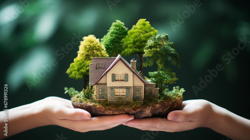 a house in a human hand