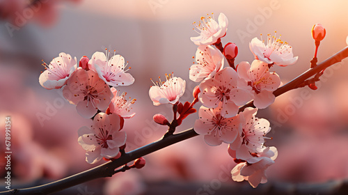 cherry blossom HD 8K wallpaper Stock Photographic Image