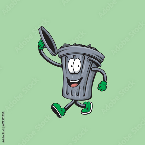 rubbish bin cartoon character