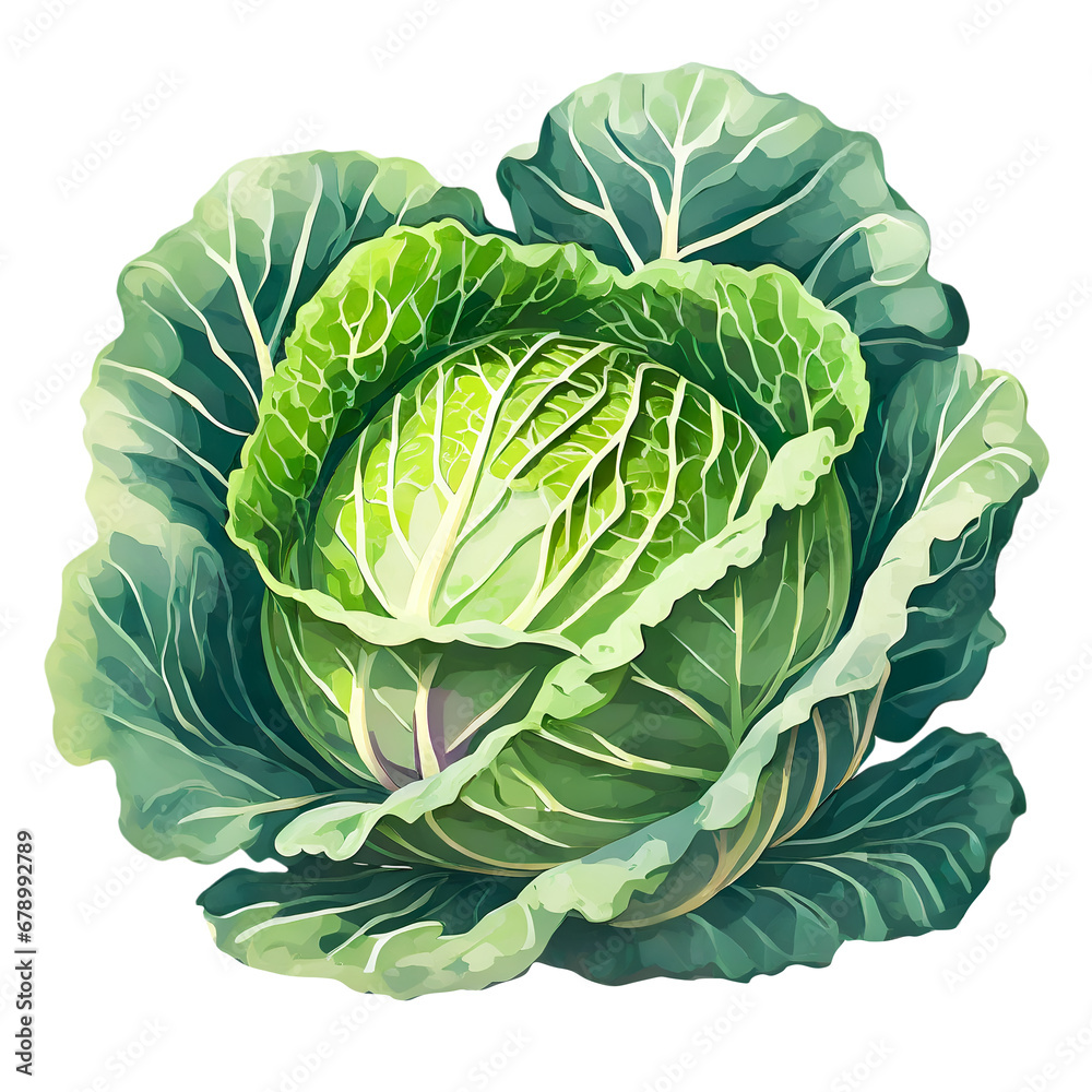 Obraz premium Fresh cabbage isolated on white background.