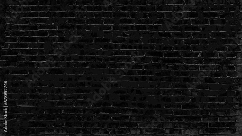 Abstract old black brick wall textured background