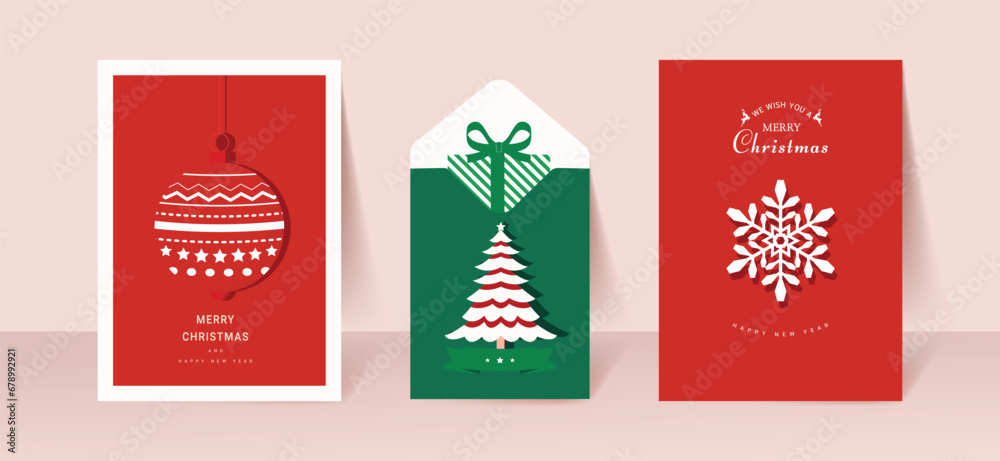 Naklejka premium Merry christmas and a happy new year background.
