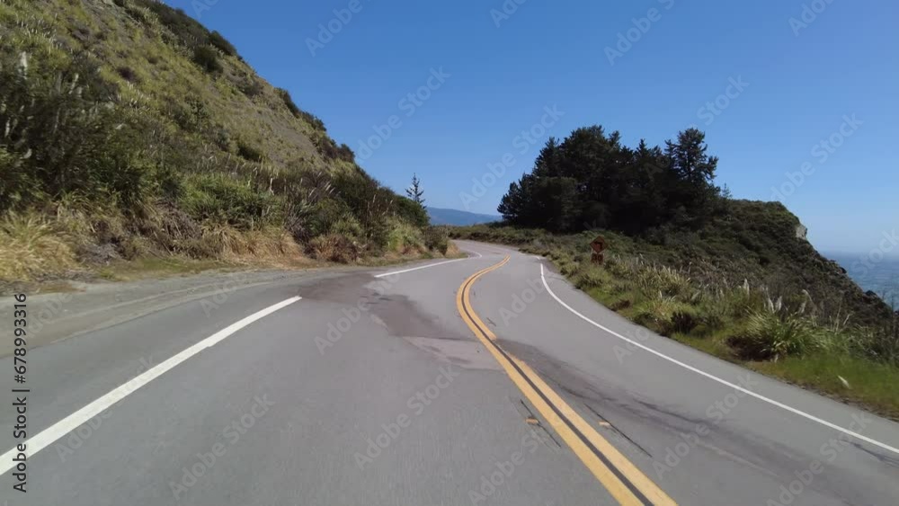 Big Sur Pacific Coast Highway Northbound 5 Limekiln State Park to Big Creek Bridge 06 Rear View MultiCam Driving Plate California USA Big Sur Pacific Coast Highway Northbound 5 Limekiln State Park to Big Creek Bridge 06 Rear View MultiCam Driving Plate California USA