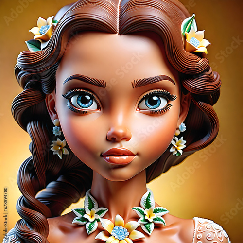 Sweet Artistry of Beauties: Beautiful Tales of Diverse Women Around the World Crafted in Sugar, Celebrating Cultural Diversity.(Generative AI) photo