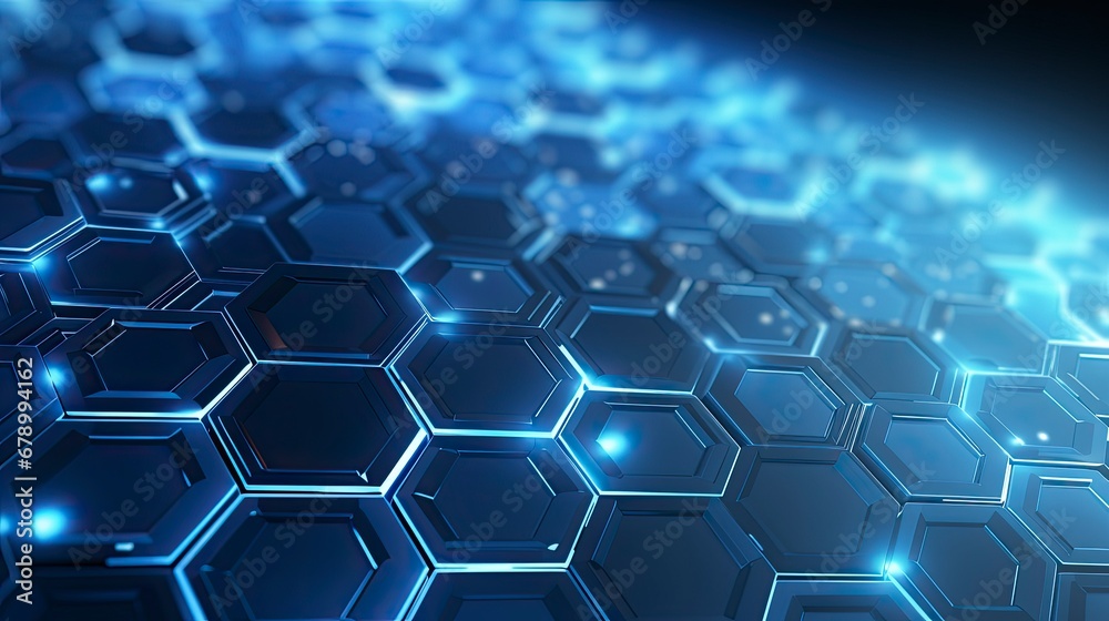 Hexagon-Patterned Abstract Background for Technology and Medical Innovation.