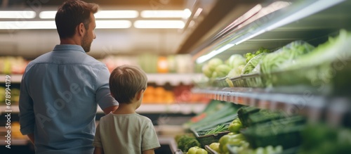 Empowered Shopping: Father and Son's Healthy Grocery Experience at the Sustainable Supermarket