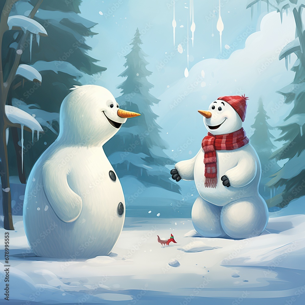 snowman on the snow snowman on the snow