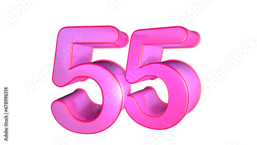 Creative Pink design  3d number 55