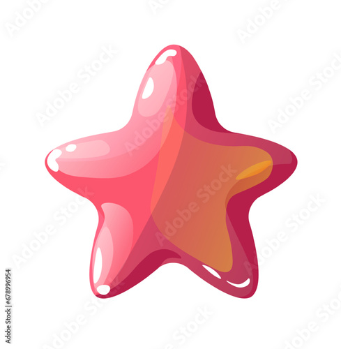 Chewy sugar in shape of star gummy jelly candy