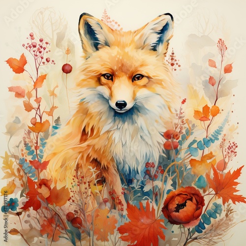 red fox with a background