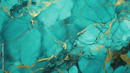 Turquoise Marble Texture Illustration with Cracked Gold Accents.
