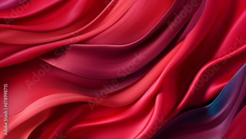 Cherry Red and Plum Fluid Color Waves Abstract Pattern