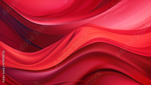 Cherry Red and Plum Fluid Color Waves Abstract Pattern