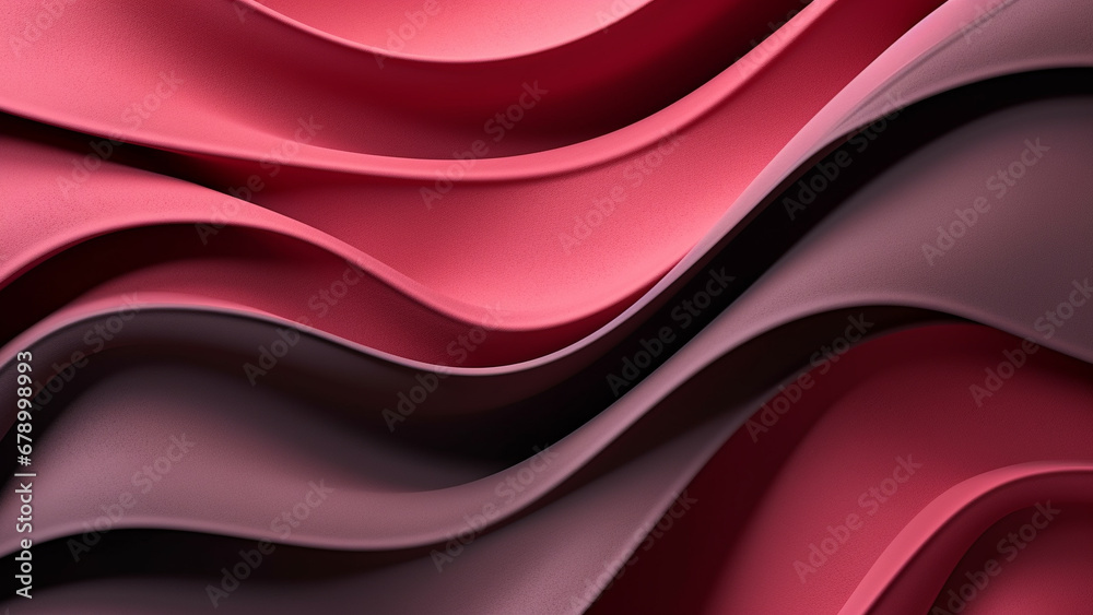 Fototapeta premium Cranberry and Steel Grey Fluid Color Waves Abstract Patterns