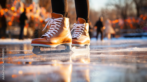Speed skating shoes are winter sports.	
 photo