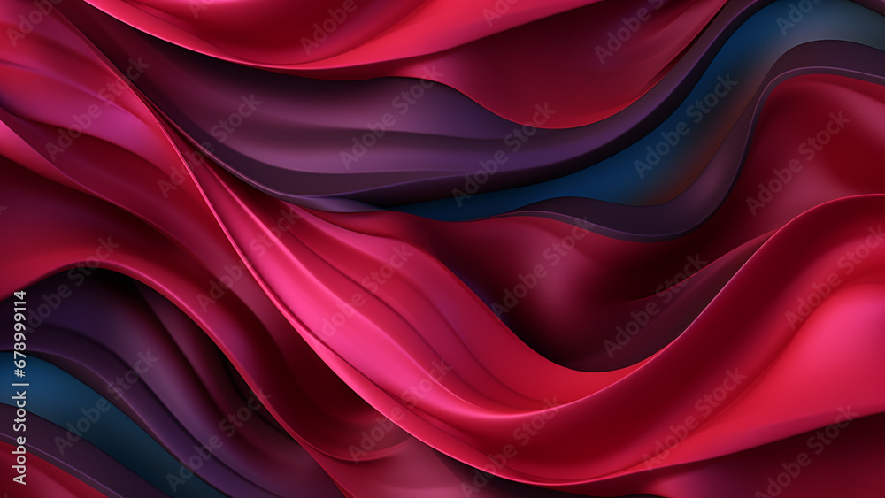 Obraz premium Cranberry and Steel Grey Fluid Color Waves Abstract Patterns