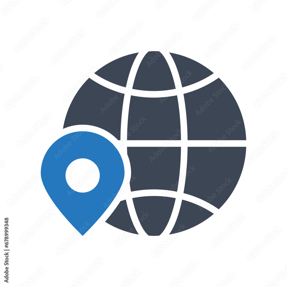 Global navigation map vector icon Global navigation map vector icon