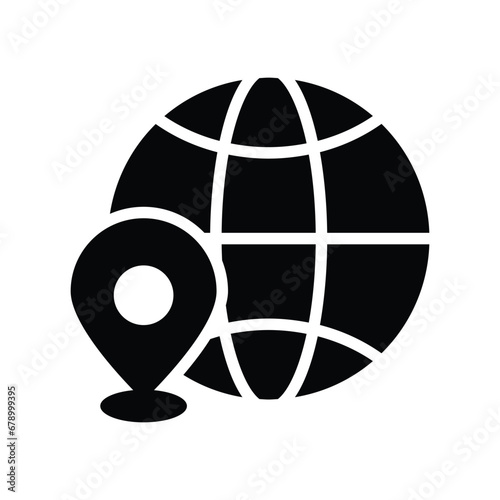 Global navigation map vector icon 