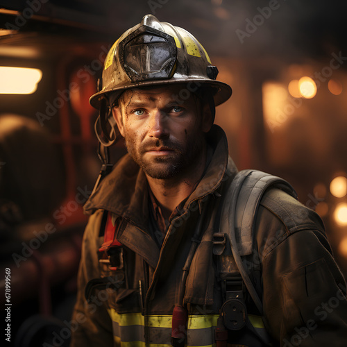 portrait of a firefighter in uniform