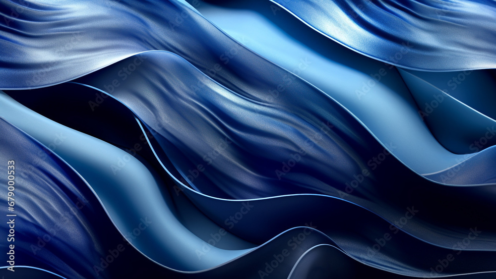 Fluid Midnight Blue and Silver Grey Waves Abstract Pattern Fluid Midnight Blue and Silver Grey Waves Abstract Pattern