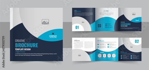 Corporate Square Trifold brochure design, Business square trifold brochure template design layout vector photo