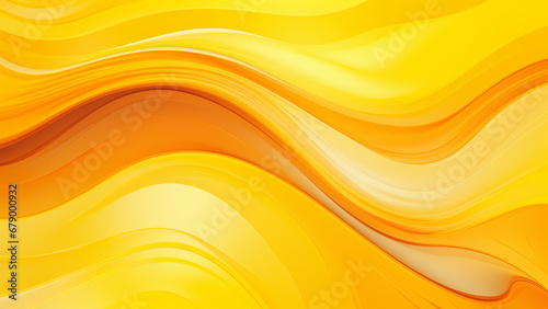 Lemon Yellow and Tangerine Fluid Color Waves Abstract Pattern