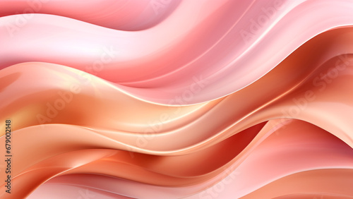 Peach and Rose Gold Fluid Color Waves Abstract Patterns