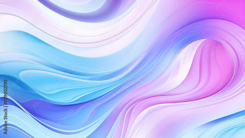 Sky Blue and Lavender Fluid Color Waves Abstract Pattern