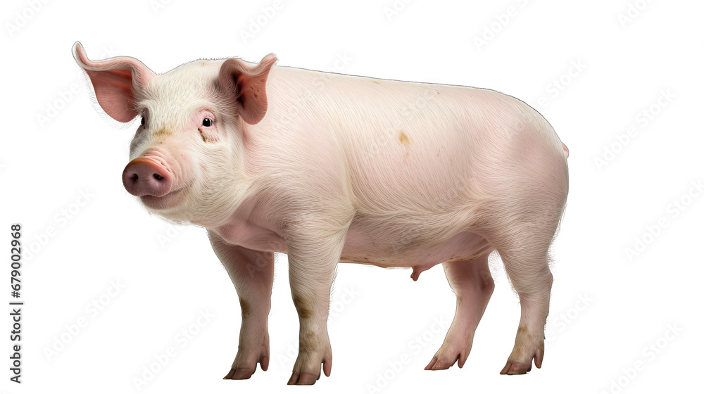 Pig Staring Into the Distance Isolated on Transparent or White Background, PNG Pig Staring Into the Distance Isolated on Transparent or White Background, PNG