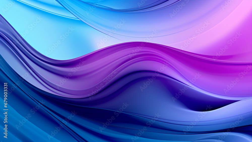Fototapeta premium Violet and Indigo Fluid Color Waves Abstract Pattern Designs