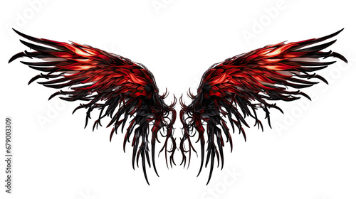 Devilish Demon Wings Spread Isolated on Transparent or White Background  PNG