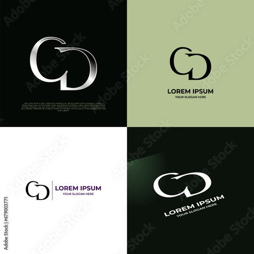 CD Initial Modern Typography Emblem Logo Template for Business