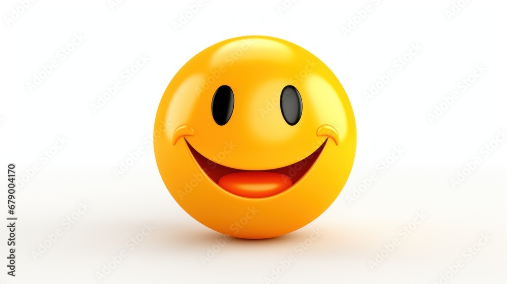 A yellow ball with a smiley face on a white background A yellow ball with a smiley face on a white background