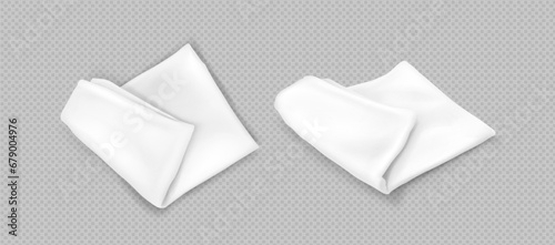 White handkerchief mockup - folded kitchen towel.
