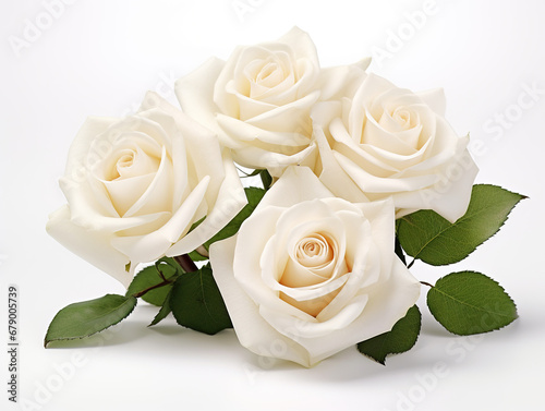 white rose in minimalist isolated on white background