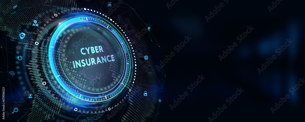 Cyber security data protection business technology privacy concept. Cyber insurance. 3d illustration Cyber security data protection business technology privacy concept. Cyber insurance. 3d illustration
