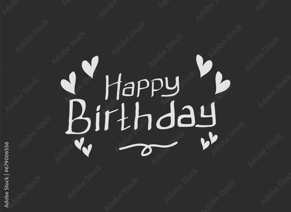 Handwriting Happy Birthday lettering isolated background. Happy Birthday handwriting vector.