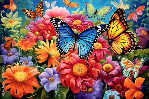 butterfly and flowers © George Designpro