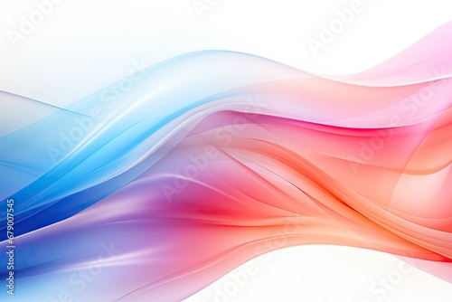 Abstract background with smooth lines in pink, blue and orange. Abstract background. Colorful distorted shapes in movement by Generative AI © chartchai
