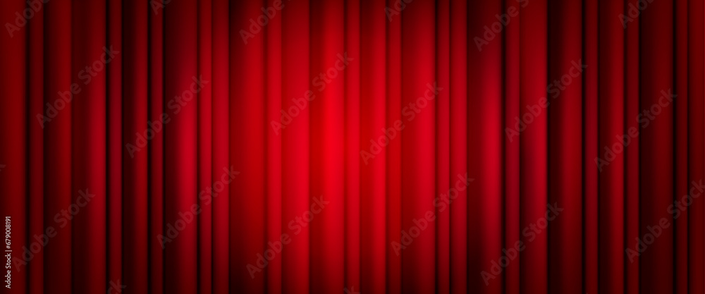Closed blue theater or cinema curtain on stage - obrazy, fototapety, plakaty 