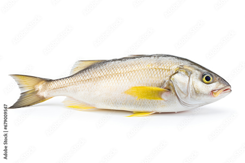 Fresh raw dorado fish on white background