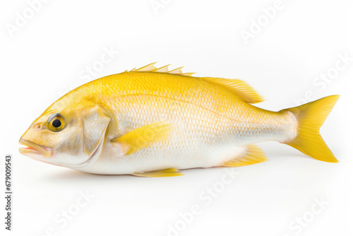 Fresh raw dorado fish on white background