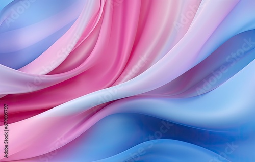 Flowing Fabric Abstract Background in Blue and Pink with Light Purple and Sky-Blue.