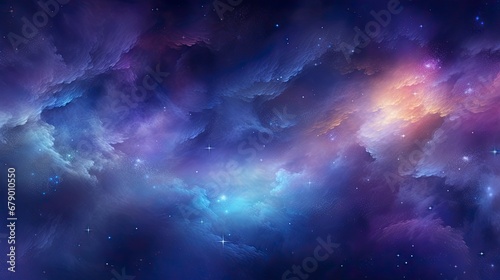 Starry Night in Space Realistic Cosmos with Shining Stars and Milky Way.