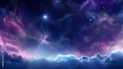 Vibrant Galaxy Cloud Nebula Starry Night Cosmos Universe for Supernova Wallpaper.
