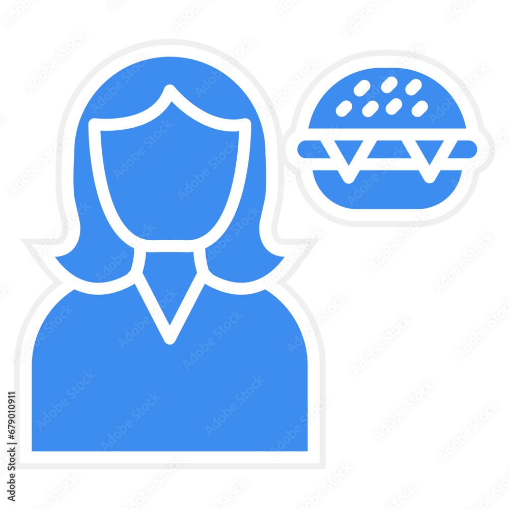Vector Design Food Vendor Female Icon Style Vector Design Food Vendor Female Icon Style