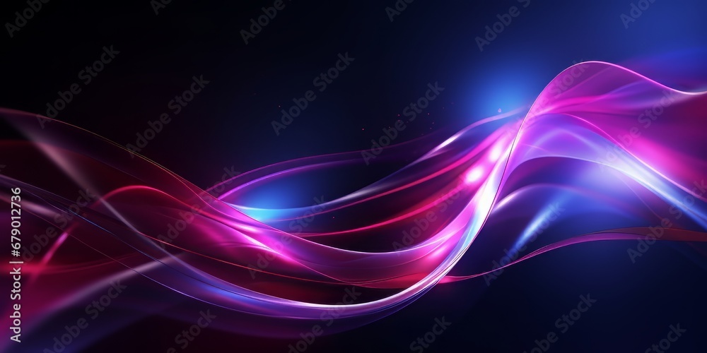 Dance of Light in Space Glowing Abstract Wave on a Dark Canvas black red blue background texture
