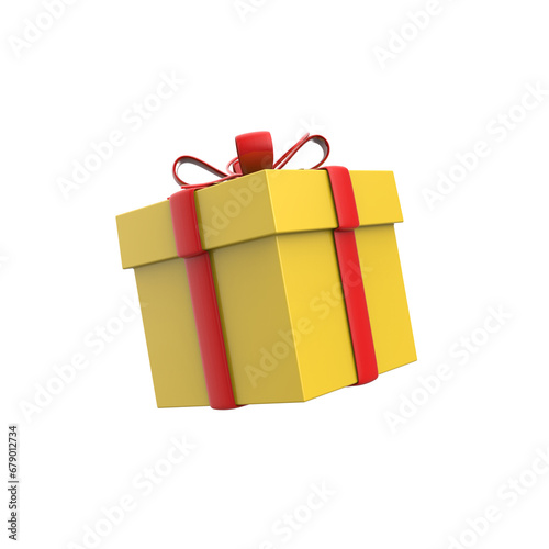 3D Gift box on transparent background