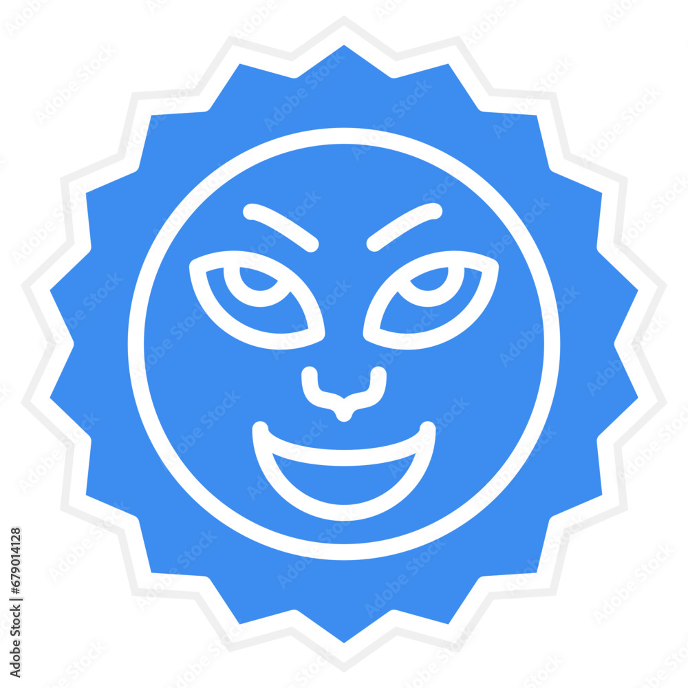 Vector Design Sun with Face Icon Style